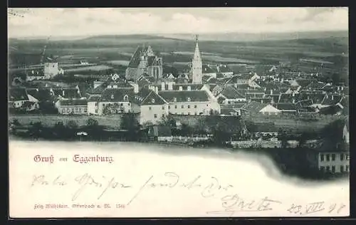 AK Eggenburg, Teilansicht mit Kirche