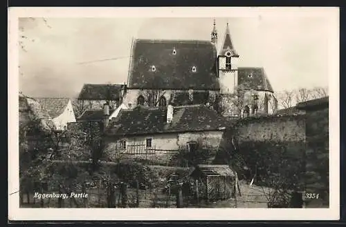 AK Eggenburg, Ortspartie mit Kirche