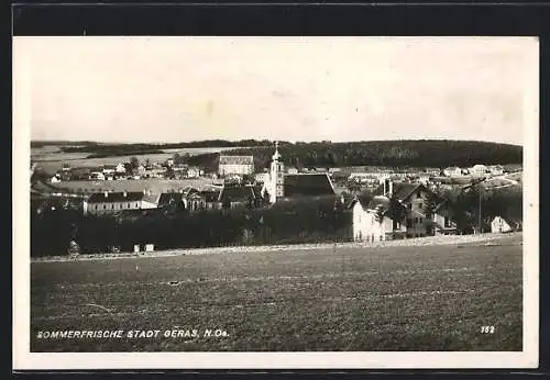 AK Geras /N.-Oe., Teilansicht mit Kirche