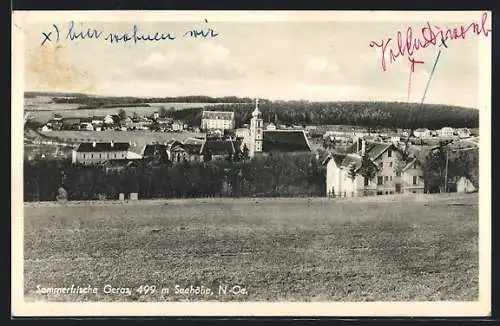 AK Geras /N.-Oe., Teilansicht mit Kirche