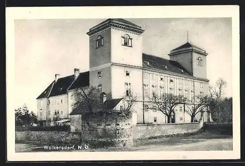 AK Wolkersdorf /N.-Ö., Blick zum Schloss