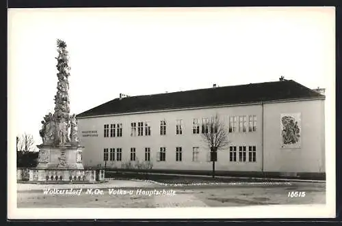 AK Wolkersdorf, Ansicht der Volks- und Hauptschule