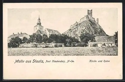 AK Staatz /Kautendorf, Kirche und Ruine