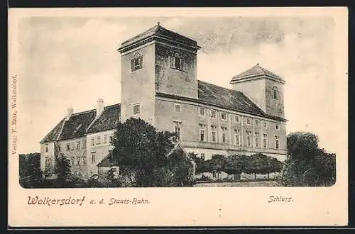 AK Wolkersdorf a. d. Staats-Bahn, Blick auf das Schloss