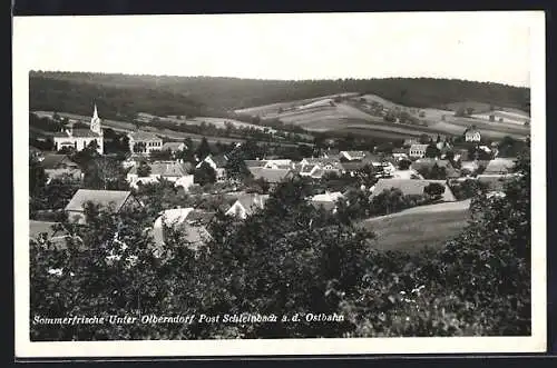 AK Schleinbach, Unter-Olberndorf in seichter Hügellandschaft