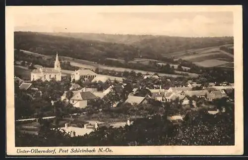 AK Schleinbach, Unter-Olberndorf, Ortsansicht aus der Vogelschau