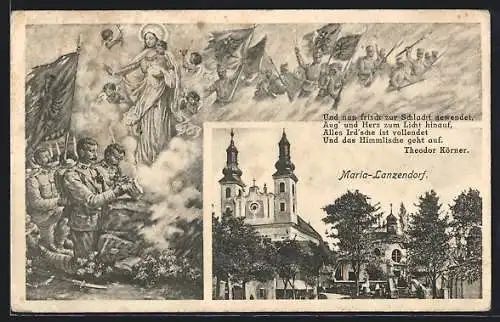 AK Maria-Lanzendorf, Ansicht der Kirche
