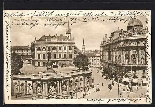 AK Wien, Denkmal Franz Josef I. am Albrechtsplatz