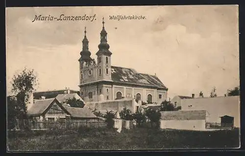 AK Maria-Lanzendorf, Blick auf die Wallfahrtskirche