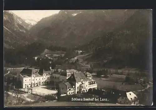 AK Lunz am See, Das Schloss Seehof aus der Vogelschau