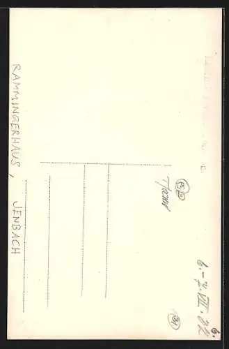 AK Jenbach, Ortspartie mit altem Haus