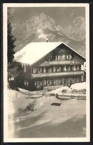 AK Schwaz /Tirol, Der Gasthof Alpenhof Grafenast im Schnee