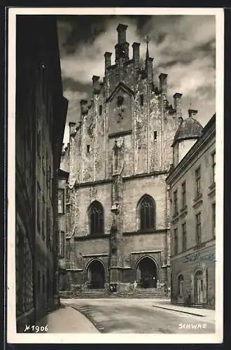 AK Schwaz, Strassenpartie an der Kirche