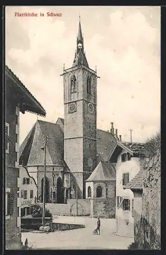 AK Schwaz, Blick zur Pfarrkirche