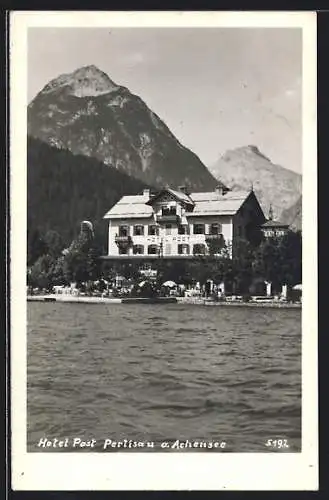 AK Pertisau am Achensee, Seepartie vor dem Hotel Post