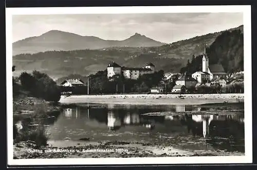 AK Golling an der Salzach, Ortsansicht mit Schlenken und Schmittenstein