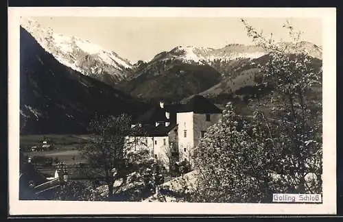 AK Golling an der Salzach, Das Schloss gegen die Berge