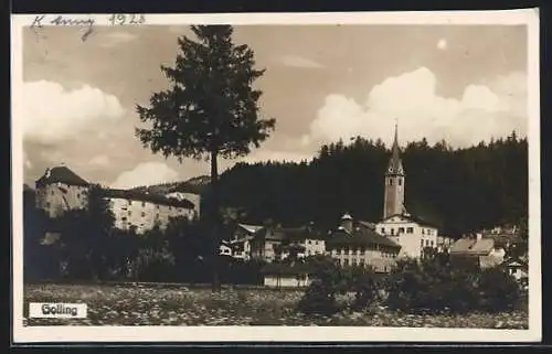 AK Golling an der Salzach, Ortsansicht mit der Kirche