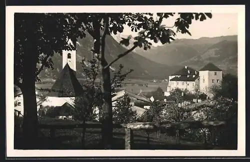 AK Golling an der Salzach, Ortsansicht gegen das Rossfeld