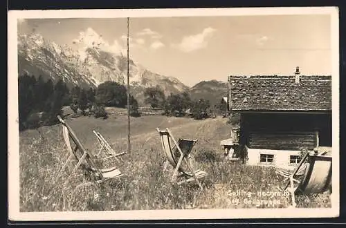 AK Golling an der Salzach, Skihütte Hochraith mit Blick zur Göllgruppe