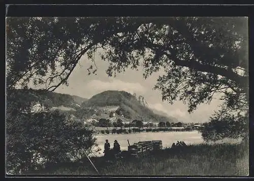 AK Hallein, Ortsansicht mit Bergpanorama