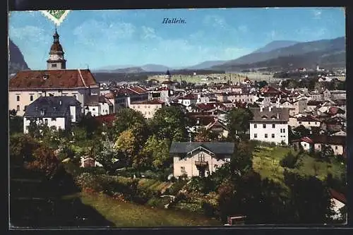 AK Hallein, Ortsansicht mit dem Kirchturm