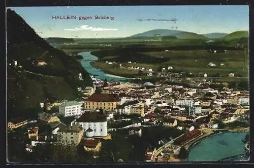 AK Hallein, Ortsansicht gegen Salzburg