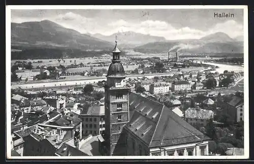 AK Hallein, Ortsansicht über die Kirche