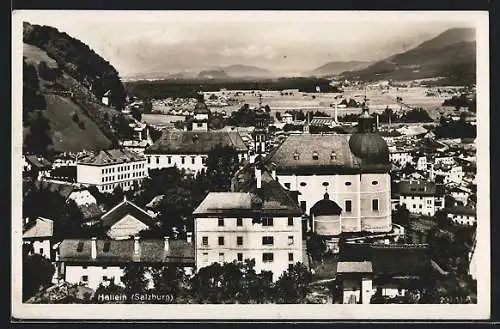 AK Hallein /Salzburg, Ortsansicht mit Kloster und Kirche