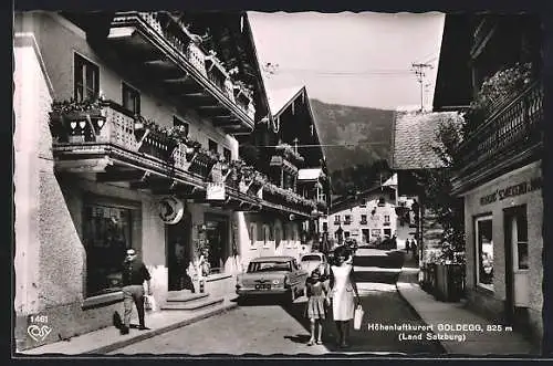 AK Goldegg im Pongau, Strassenpartie an einer Meinl-Waren-Filiale