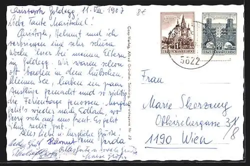 AK Goldegg im Pongau, Strassenpartie an einer Meinl-Waren-Filiale