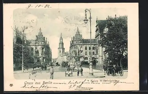 AK Berlin, Ortspartie mit Kaiser Wilhelm-Strasse