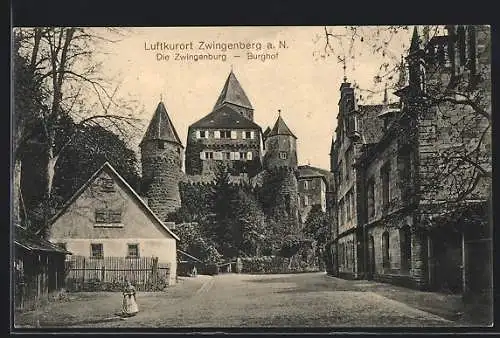 AK Zwingenberg a. N., Die Zwingenburg, Burghof