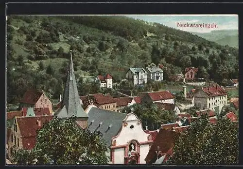 AK Neckarsteinach, Teilansicht aus der Vogelschau