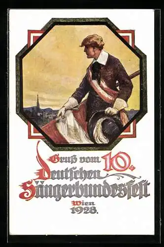 Künstler-AK Wien, 10. Deutsches Sängerbundesfest 1928
