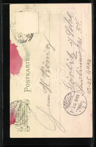 Lithographie Graz, Hilmteich, Stubenberghaus, Stadtpark-Brunnen