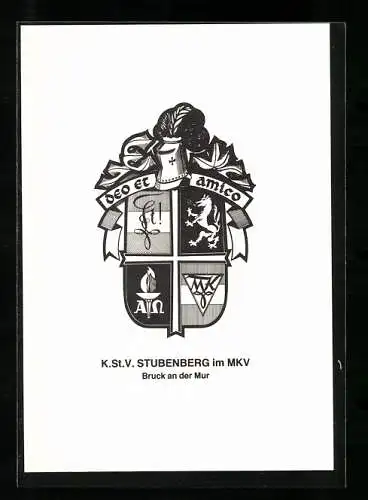 AK Bruck an der Mur, Studentenwappen K. St. V. Subenberg im MKV