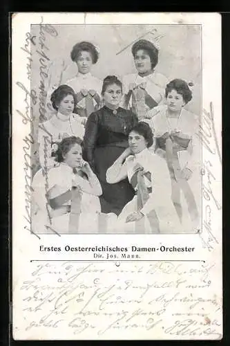 AK Erstes Oesterreichisches Damenorchester, Direktor Jos. Mann