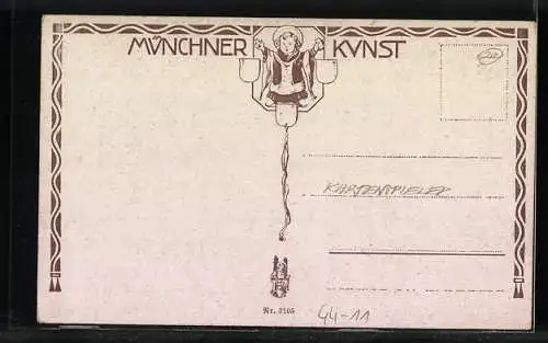 Künstler-AK F. Pröls: Ein Sonntagnachmittag, Kartenspiel