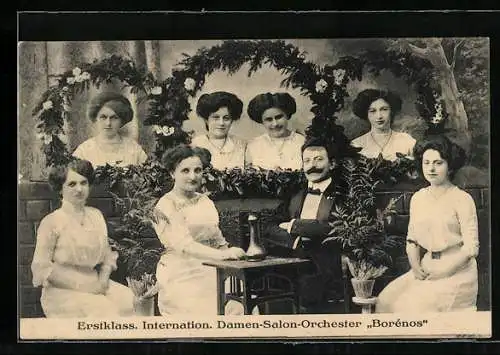 AK Erstklass. Internation. Damen-Salon-Orchester Borenos