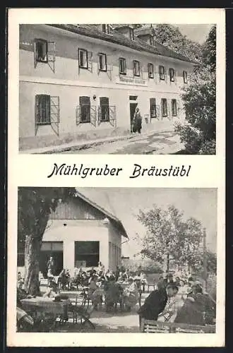 AK Bad Hall, Gasthaus Mühlgruber Bräustübl