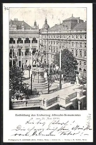 AK Wien, Albrechtsplatz mit Albrechtsmonument