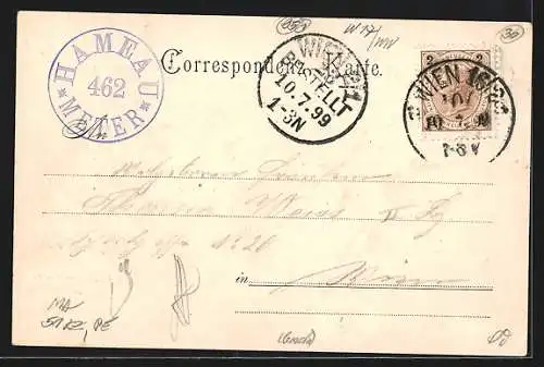 AK Wien, Hameau, Gasthaus mit Garten