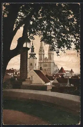 AK Zagreb, Vue de la promenade du Strosmajer