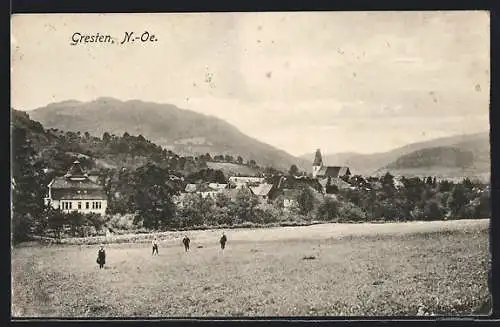 AK Gresten, Ortsansicht mit Kirche