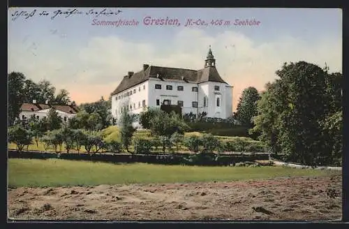 AK Gresten /N.-Oe., Feldpartie am Schloss