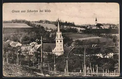 AK Scharten bei Wels, Die Kirche im Herbst