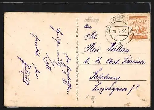 AK Zell a. d. Pram, Ortsansicht mit Kirche