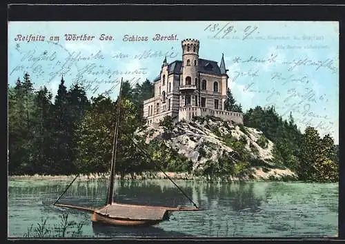 AK Reifnitz am Wörther See, Uferpartie am Schloss Bercht