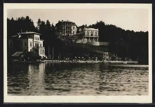 AK Velden am Wörthersee, Das Hotel Excelsior vom Wasser aus